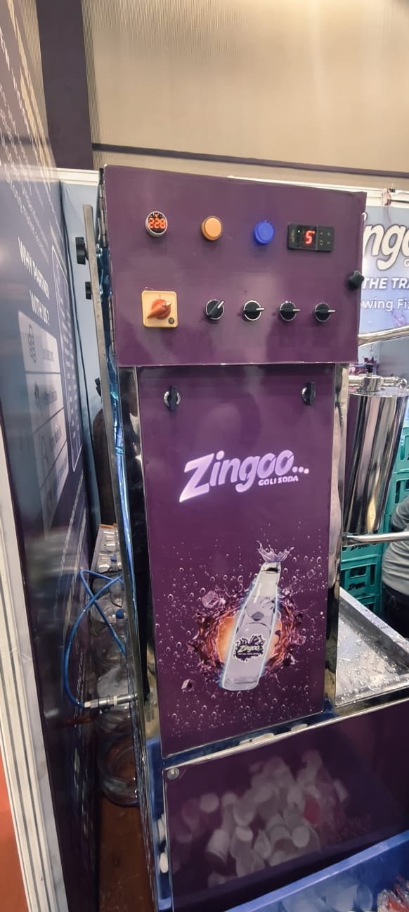 Zingoo Golisoda bottle filling machine in plant setup decoration in hyderabad